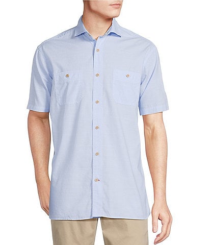 Cremieux Blue Label Solid Short Sleeve Woven Shirt
