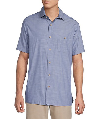 Cremieux Blue Label Solid Short Sleeve Woven Shirt