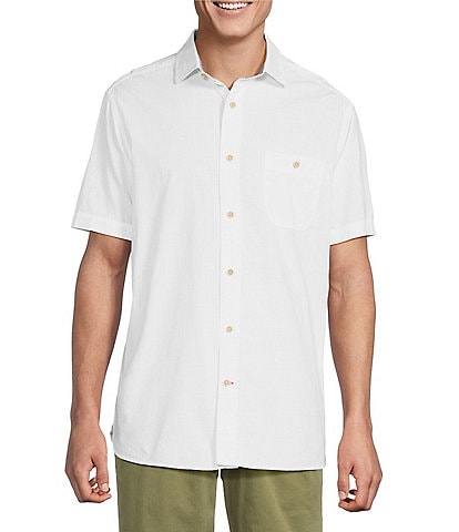 Cremieux Blue Label Solid Short Sleeve Woven Shirt