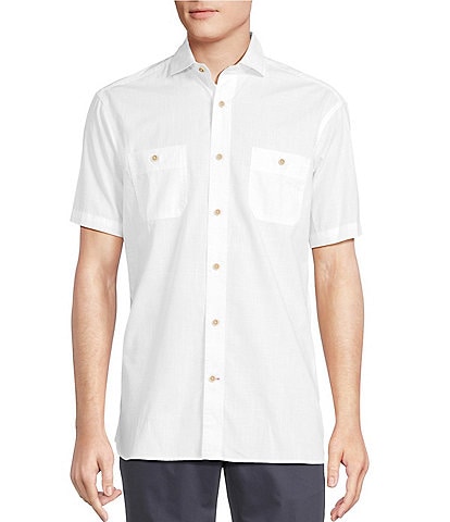 Cremieux Blue Label Solid Short Sleeve Woven Shirt
