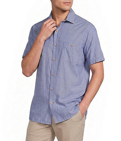 Cremieux Blue Label Solid Short Sleeve Woven Shirt