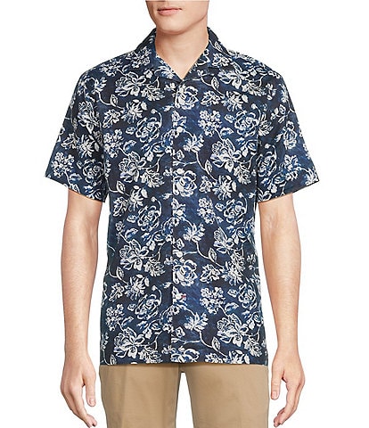Cremieux Blue Label St. Tropez Collection Floral Print Short Sleeve Woven Camp Shirt