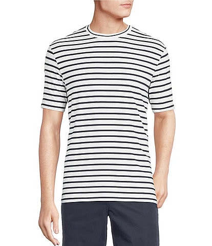 Cremieux Blue Label St. Tropez Collection Striped Crewneck Short Sleeve T-Shirt