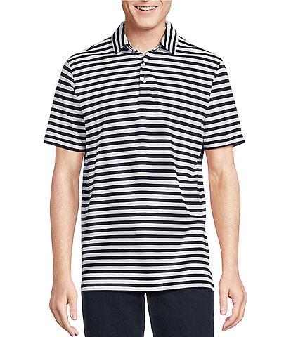 Cremieux Blue Label St. Tropez Collection Striped Short Sleeve Polo Shirt