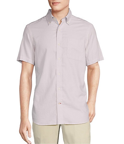 Cremieux Blue Label Stripe Lightweight Oxford Short Sleeve Woven Shirt