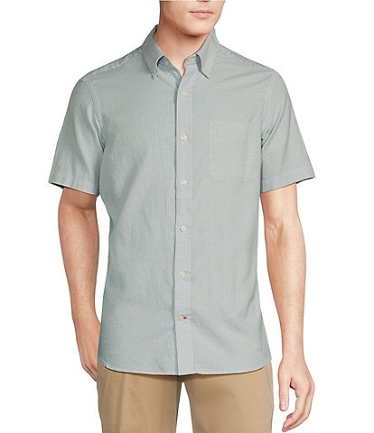 Cremieux Blue Label Stripe Lightweight Oxford Short Sleeve Woven Shirt