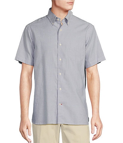 Cremieux Blue Label Striped Lightweight Oxford Short Sleeve Woven Shirt