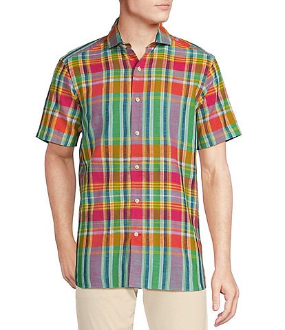 Cremieux Blue Label Tahiti Collection Multicolor Plaid Short Sleeve Woven Shirt