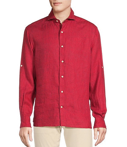 Cremieux Blue Label Tahiti Collection Two-Tone Linen Long Sleeve Woven Shirt