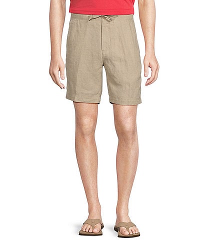 Cremieux Blue Label Tahiti Collection Undyed Linen-Cotton 8" Inseam Jogger Shorts