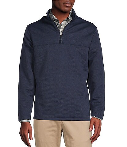 Cremieux Blue Label Textured Long Sleeve Quarter-Zip Pullover