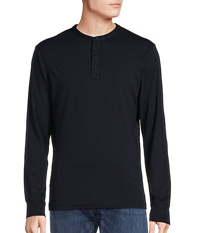 Lucky Brand Long Sleeve Venice Burnout Henley T-Shirt