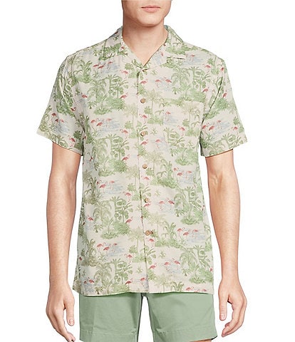 Cremieux Blue Label Tropical Isle Cotton Lyocell Twill Short Sleeve Woven Camp Shirt