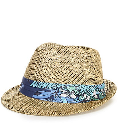Cremieux Blue Label Tropical Printed Band Fedora Hat