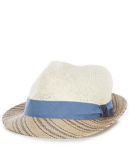Cremieux Blue Label Two-Tone Patterned Fedora Hat