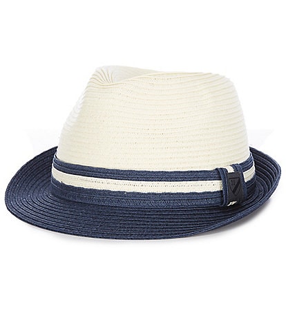 Cremieux Blue Label Two-Tone Woven Fedora Hat