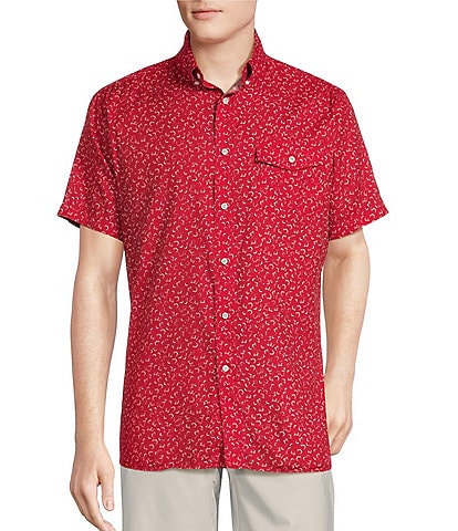Cremieux Blue Label United In Cremieux Collection Fireworks Print Twill Short Sleeve Woven Shirt
