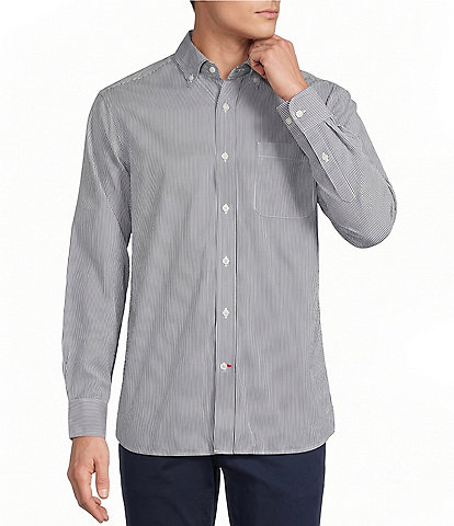Cremieux Blue Label Vertical Stripe Pattern Long Sleeve Woven Shirt