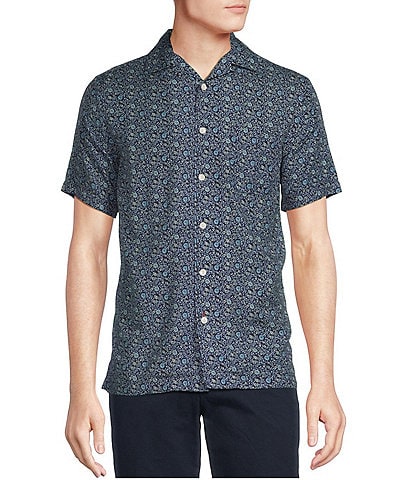 Cremieux Blue Label Vine Floral Print Short Sleeve Woven Camp Shirt