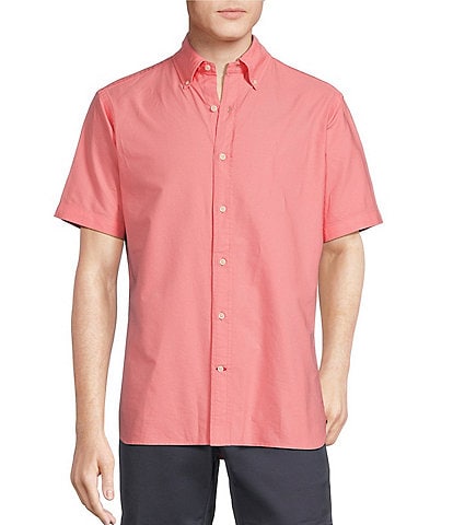 Cremieux Blue Label Washed Down Collection Solid Oxford Short Sleeve Woven Shirt