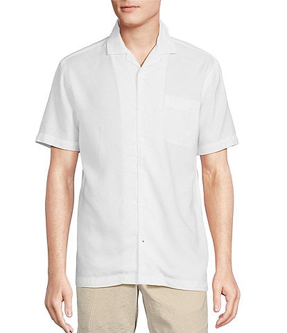 Cremieux Blue Label Washed Down Collection Solid Twill Short Sleeve Woven Camp Shirt