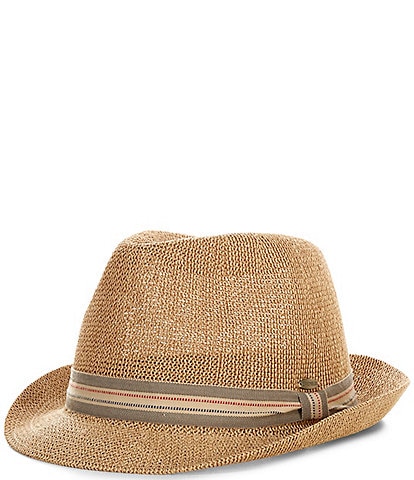 Cremieux Blue Label Woven Straw Fedora Hat
