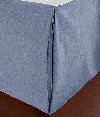 Cremieux Cameron Collection Chambray Pleated Cotton Bed Skirt