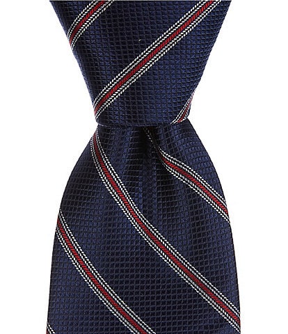 Cremieux Classic Stripe Printed 3 1/4" Silk Tie