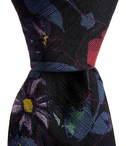 Cremieux Collins Watercolor Print 3" Silk-Blend Tie