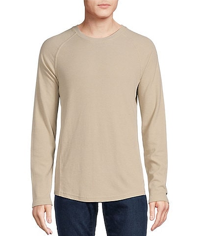 Premium Denim Raglan Long-Sleeve Waffle Knit T-Shirt