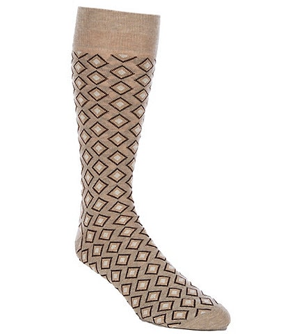 Cremieux Diamond Pattern Crew Dress Socks