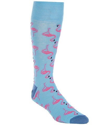 Cremieux Flamingo Pattern Crew Dress Socks