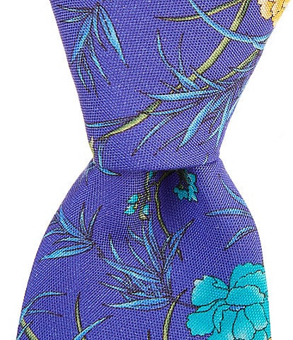Cremieux Floral 3 1/4#double; Woven Silk Tie