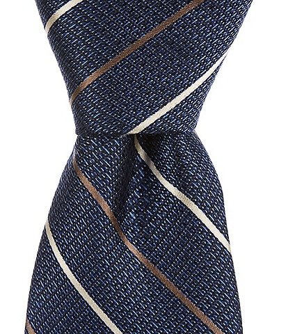 Cremieux Grounded Stripe 3 1/4#double; Silk Tie