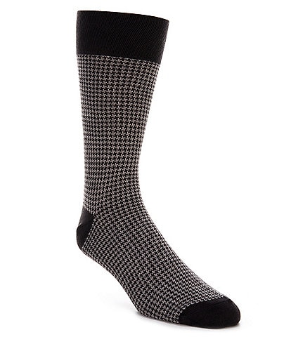 Cremieux Houndstooth Calf Length Socks