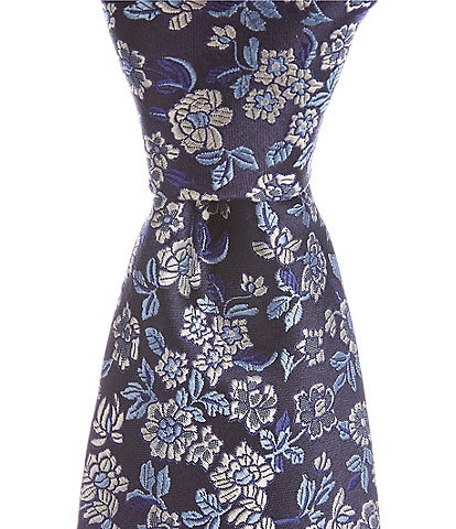 Cremieux King Floral Pattern 3 3/8#double; Silk Tie