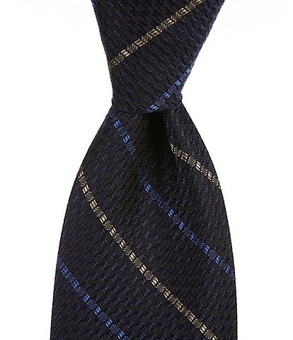 Cremieux Leon Textured Stripe 3 1/8" Woven Silk Tie