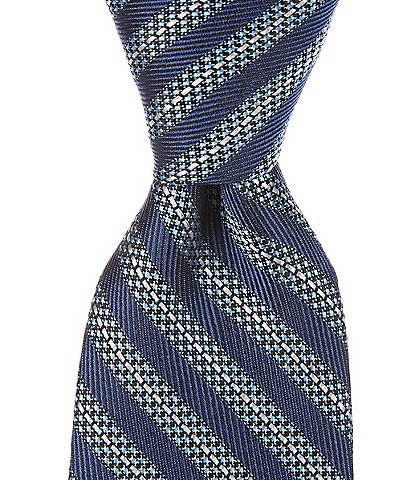 Cremieux Linked Stripe 3" Woven Silk Tie
