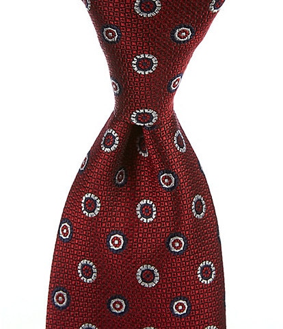 Cremieux Medallion Pattern 3 1/3#double; Silk Tie