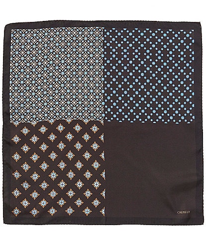 Cremieux Medallions Neat 4-Square Silk Pocket Square