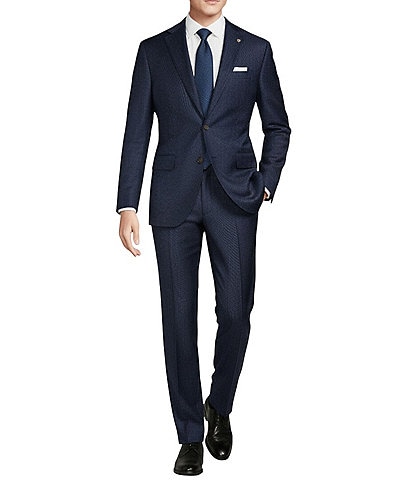 Cremieux Modern Fit Flat Front Sharkskin Pattern 2-Piece Suit