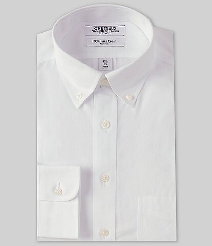 Cremieux Non-Iron Classic-Fit Button-Down Collar White Dress Shirt