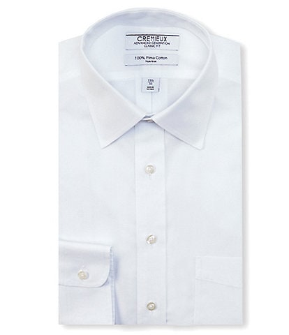 Cremieux Non-Iron Classic -Fit Point Collar White Dress Shirt