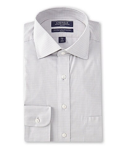 Cremieux Non-Iron Slim-Fit Spread Collar Grid Dress Shirt