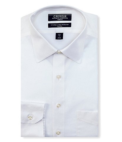 Cremieux Non-Iron Slim-Fit With Stretch Point Collar White Dress Shirt