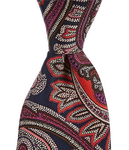 Cremieux Oversized Paisley Print 3 1/4" Woven Silk Tie
