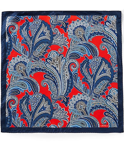 Cremieux Paisley 4 Square Silk Pocket Square