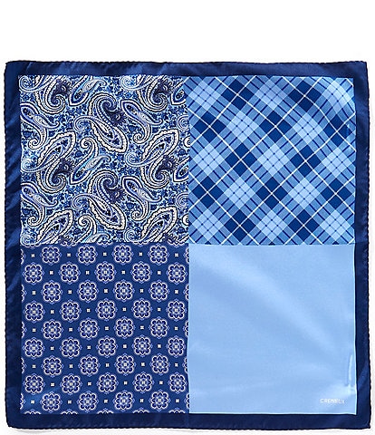 Cremieux Paisley Medallion 4 Square Silk Pocket Square