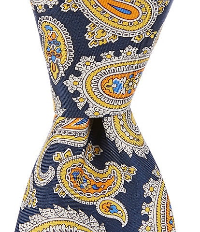 Cremieux Paisley Printed 3 1/8#double; Woven Silk Tie