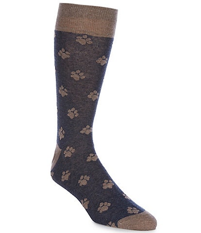 Cremieux Paw Prints Crew Dress Socks